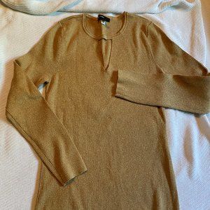 Ladies metallic gold sweater